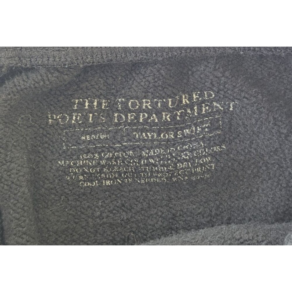 Taylor Swift TTPD Tortured Poets Department Sweatpants Womens Med Down Bad Black - Picture 2 of 8